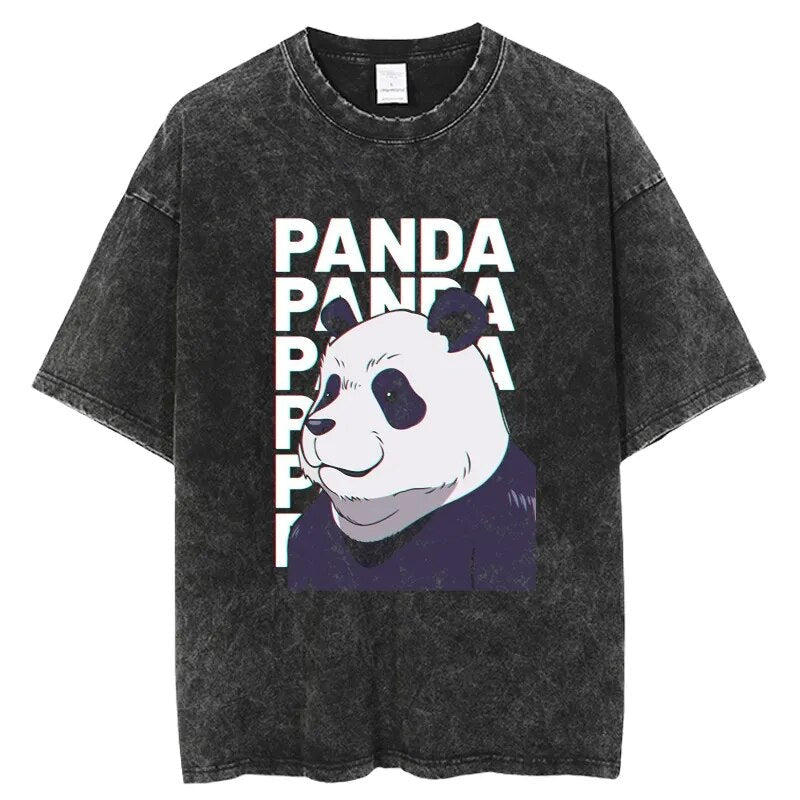 Demon Slayer Panda Fluffy Fighter Vintage T-Shirt