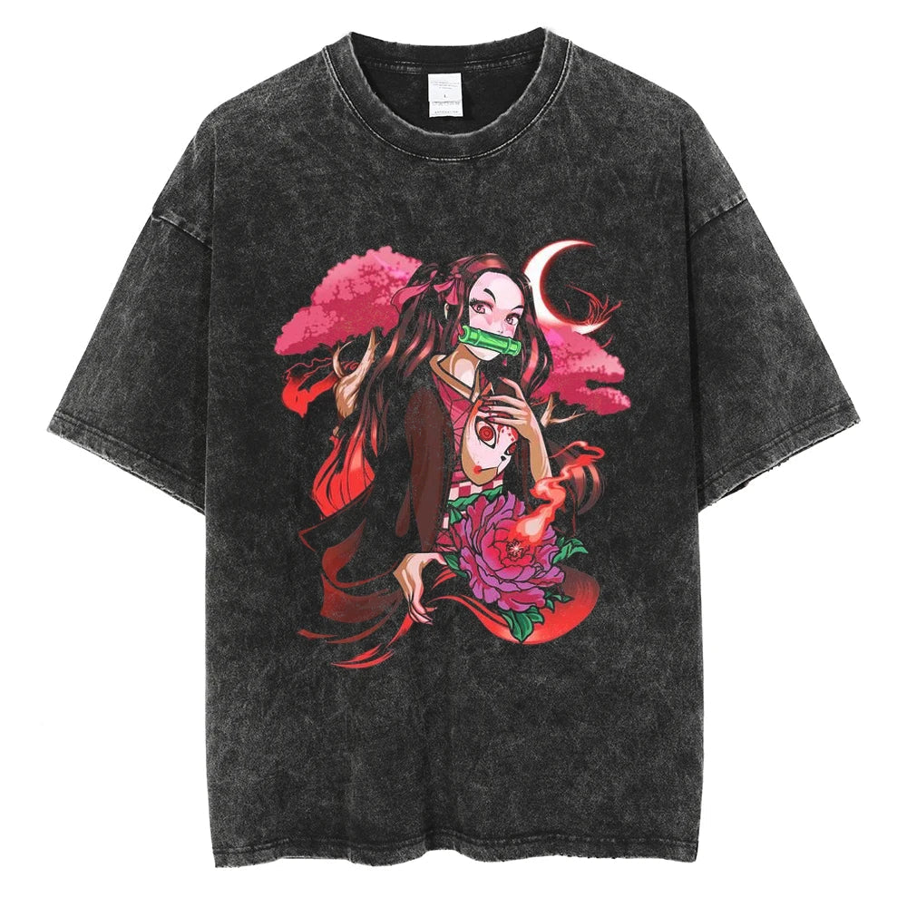 Demon Slayer Nezuko Kamado Demon Sister Oversized Vintage T-Shirt