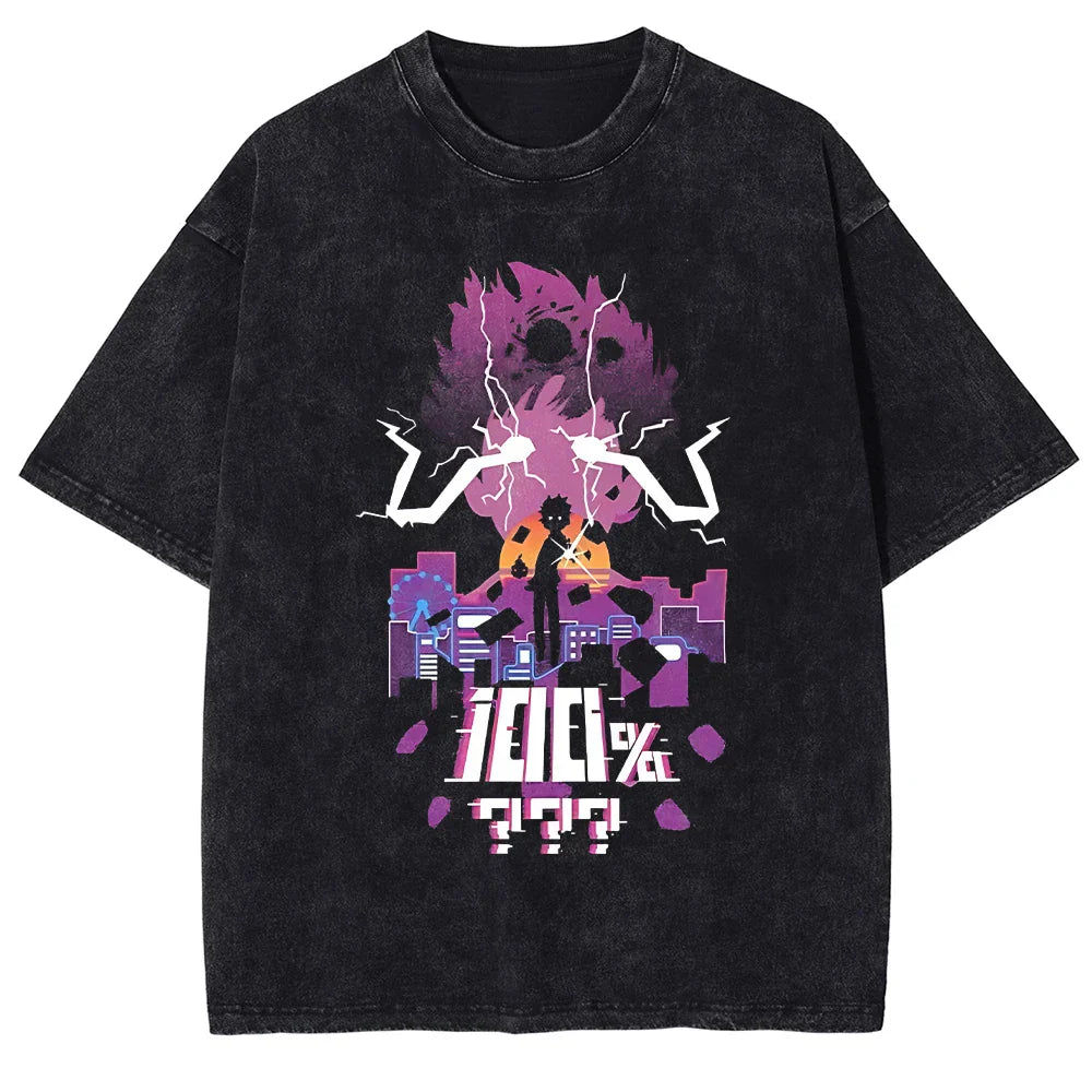 Mob Psycho Psychic Power Oversized Vintage T-Shirt