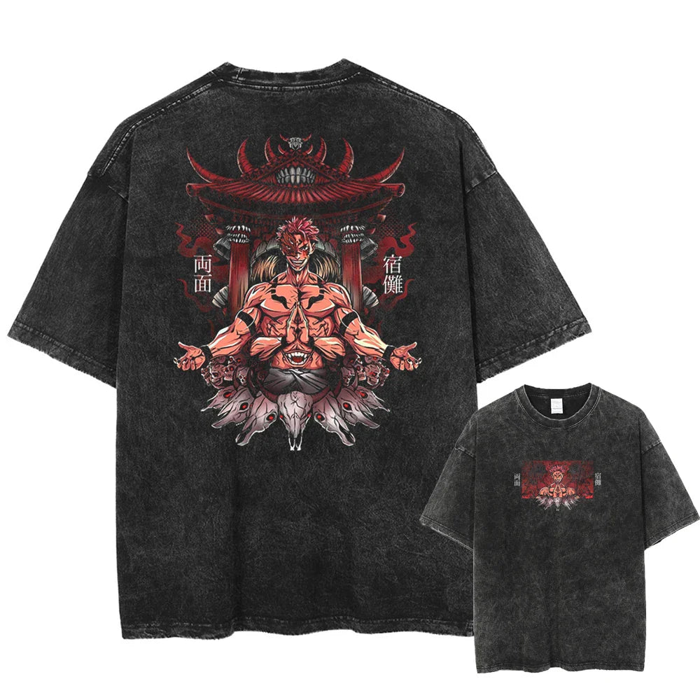 Jujutsu Kaisen Sukuna's Curse Oversized Vintage T-Shirt