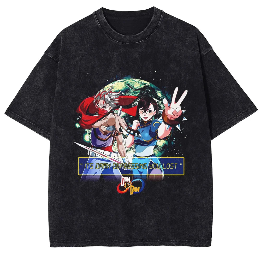 Dandadan Duo's Spirit Oversized Vintage T-Shirt