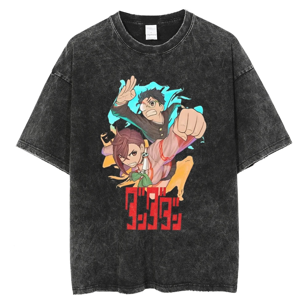 Dandadan Duo's Spirit Oversized Vintage T-Shirt