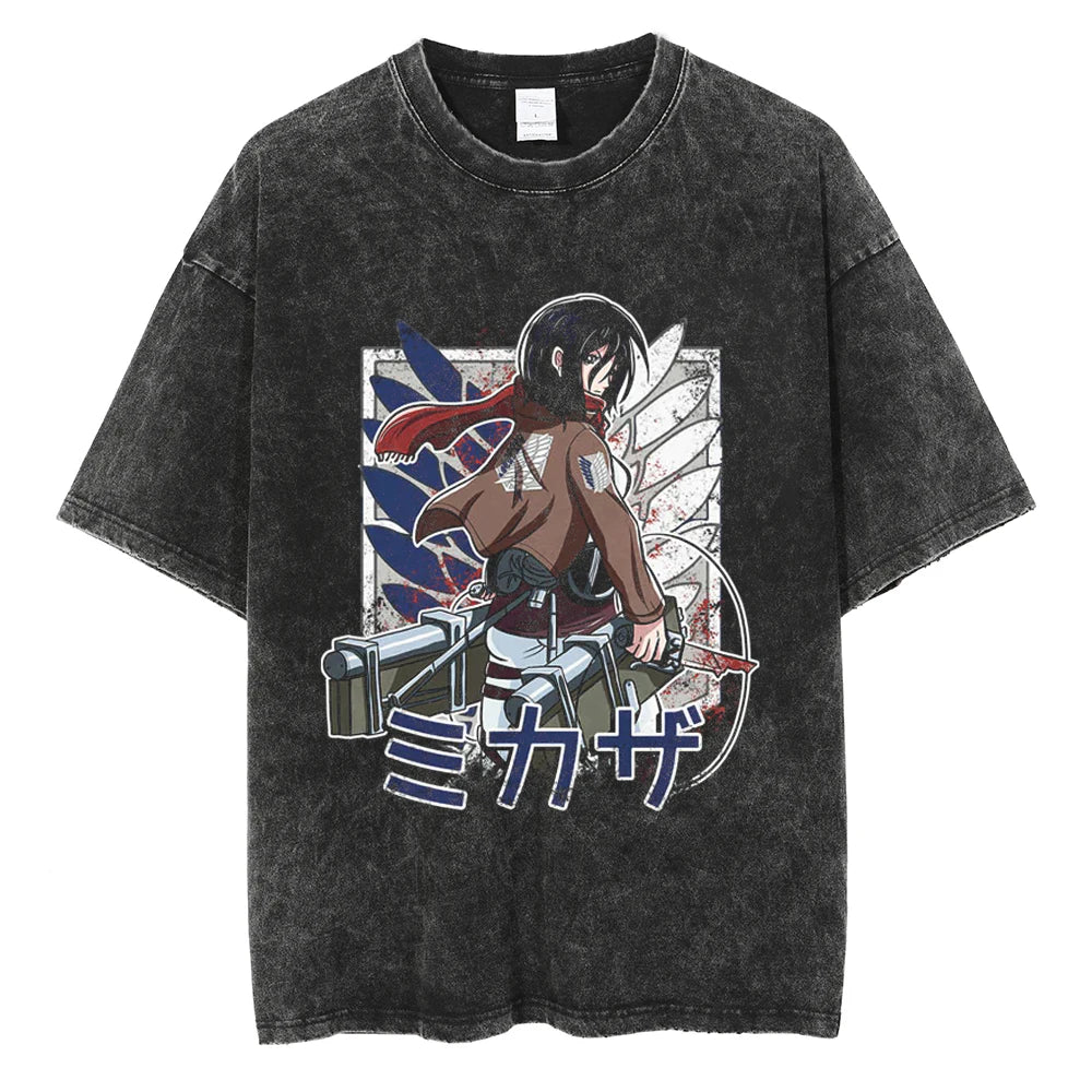 Attack on Titan Mikasa's Strength Oversized Vintage T-Shirt