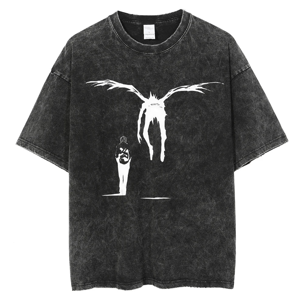 Death Note Light & Ryuk Keeper of Death Oversized Vintage T-Shirt