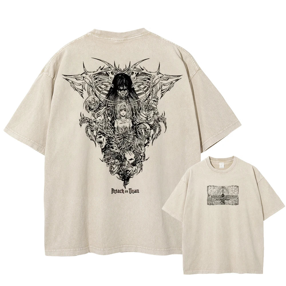 Attack on Titan Eren Founding Power Oversized Vintage T-Shirt