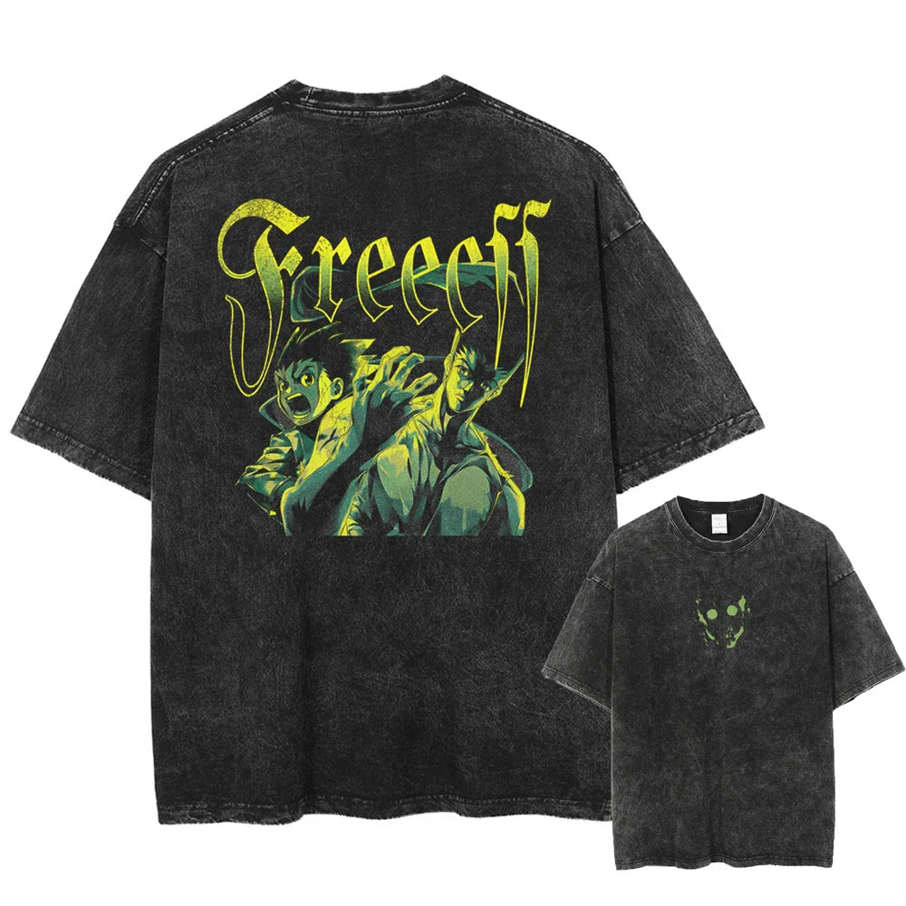 Hunter x Hunter Gon Unleashed Nen Power Oversized Vintage T-Shirt