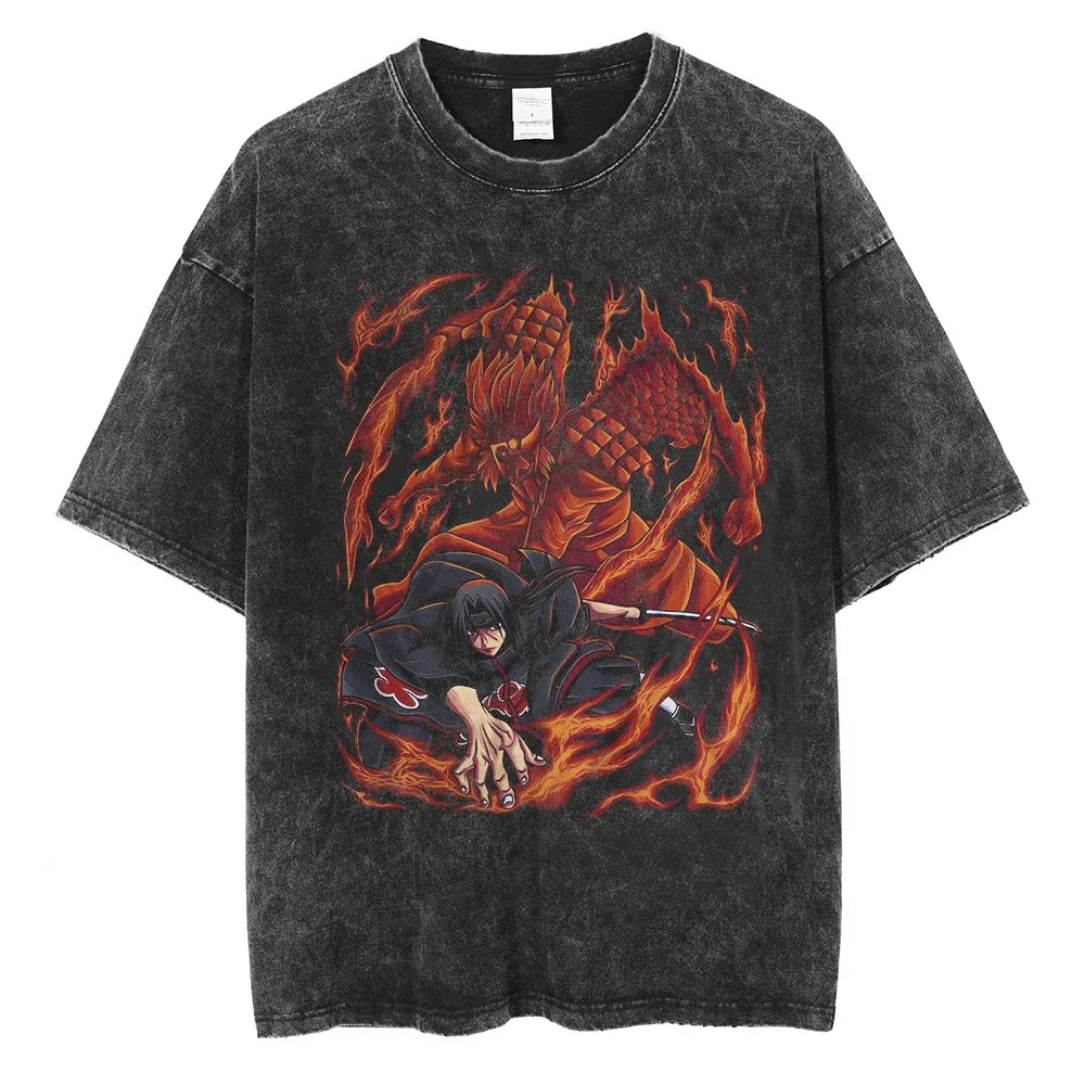 Naruto Sasuke Sharingan Master Oversized Vintage T-Shirt