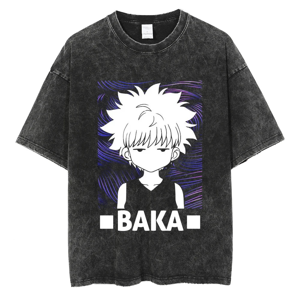 Hunter x Hunter Killua Baka Mode Activated Oversized Vintage T-Shirt