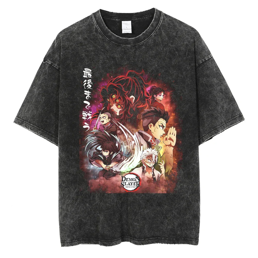 Demon Slayer Group Adventure Oversized Vintage T-Shirt