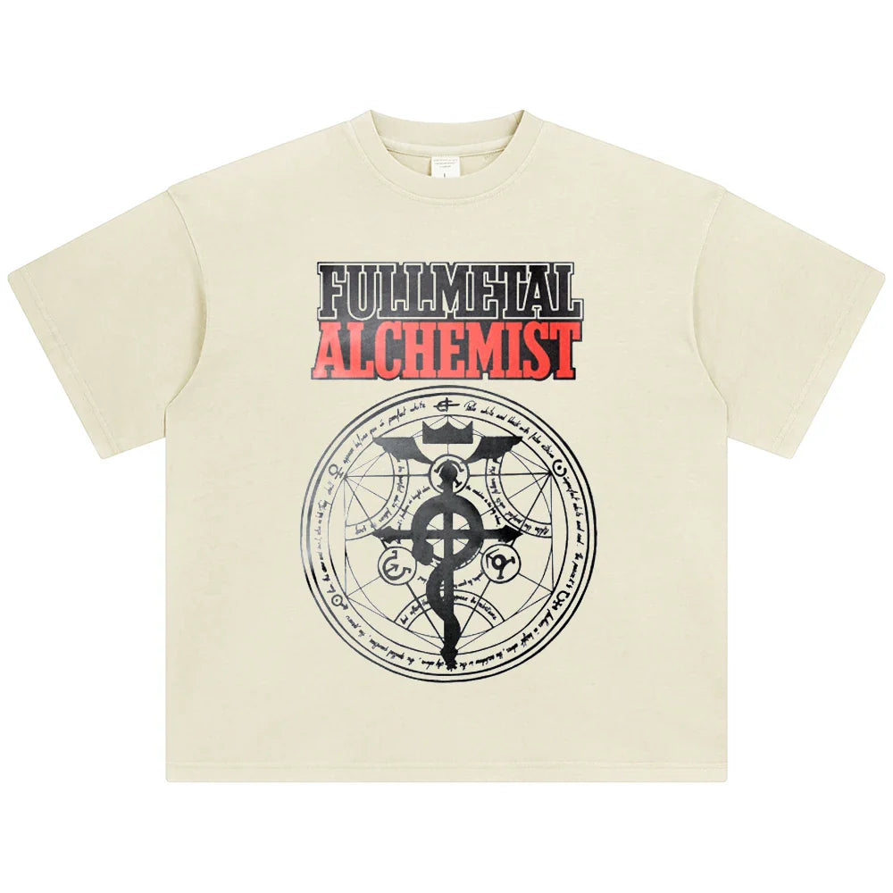Fullmetal Alchemist Brotherhood Pentacle of Power Oversized Vintage T-Shirt