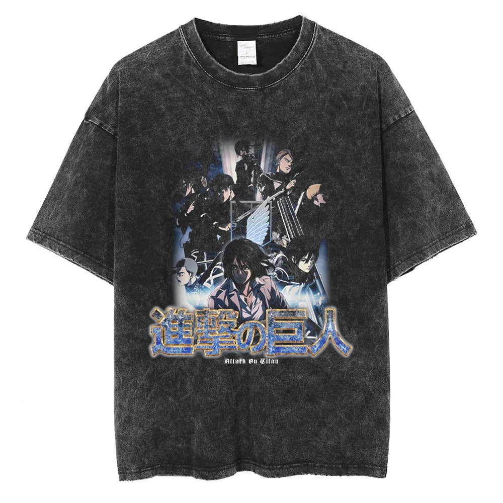 Attack on Titan Team's Spirit Oversized Vintage T-Shirt